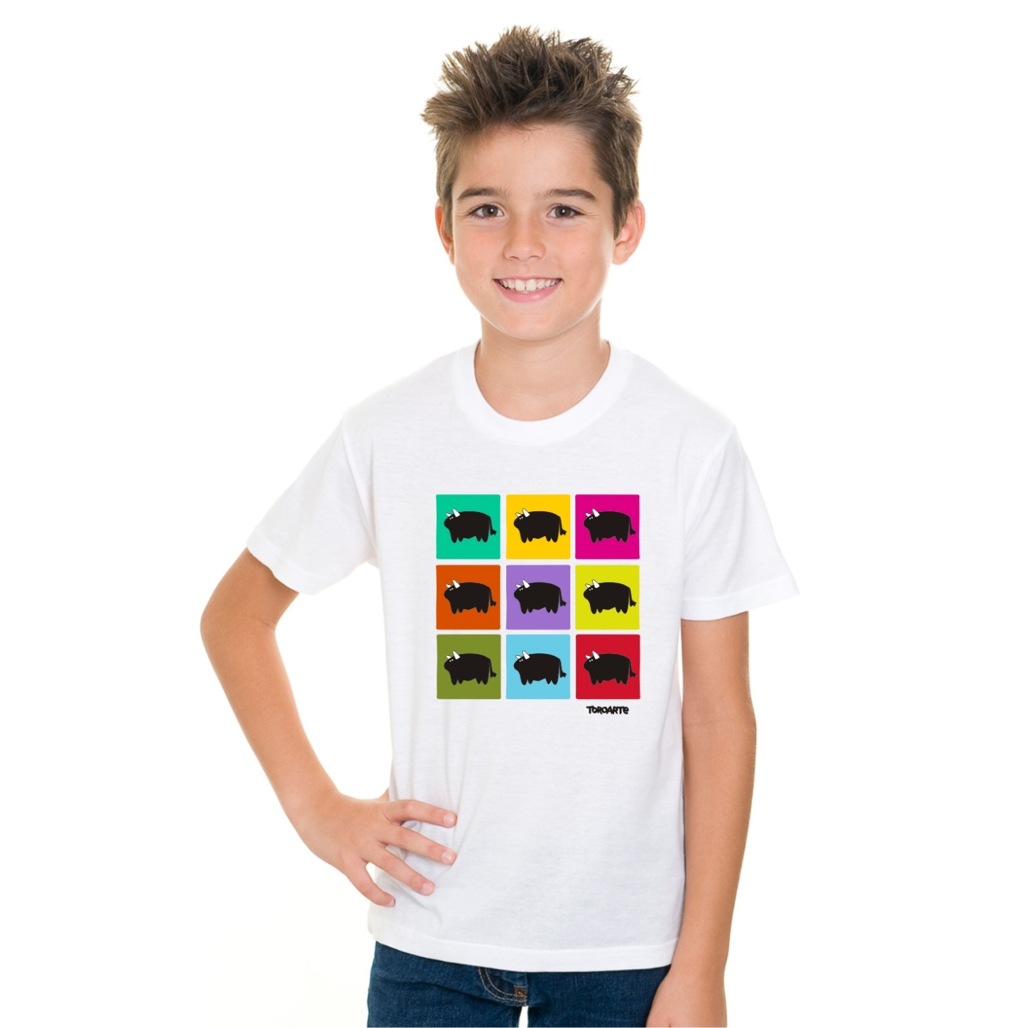 TOROS INFANTILES DE COLORES WARHOL CAMISETA TAURINA